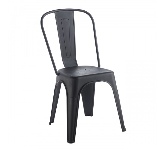 RELIX PP Καρέκλα Στοιβαζόμενη, PP Απόχρωση Μαύρο  47x47x86cm [-Μαύρο-] [-PP - PC - ABS-] Ε51910,1