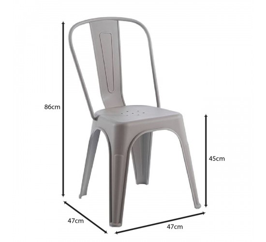 RELIX PP Καρέκλα Στοιβαζόμενη, PP Απόχρωση Sand Beige  47x47x86cm [-Μπεζ-Tortora-Sand-Cappuccino-] [-PP - PC - ABS-] Ε51910,5