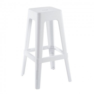 RELIX PP Σκαμπό BAR Στοιβαζόμενο, PP Απόχρωση Άσπρο  42x42x76cm [-Άσπρο-] [-PP - PC - ABS-] Ε51900