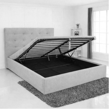 DOLCE Κρεβάτι Διπλό με Αποθηκευτικό Χώρο, για Στρώμα 160x200cm, Ύφασμα Γκρι  172x219x120cm [-Γκρι-] [-Ύφασμα-] Ε8076,2