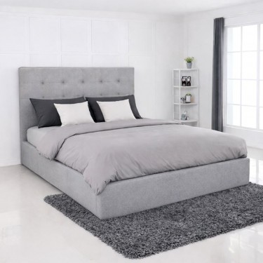 DOLCE Κρεβάτι Διπλό με Αποθηκευτικό Χώρο, για Στρώμα 160x200cm, Ύφασμα Γκρι  172x219x120cm [-Γκρι-] [-Ύφασμα-] Ε8076,2