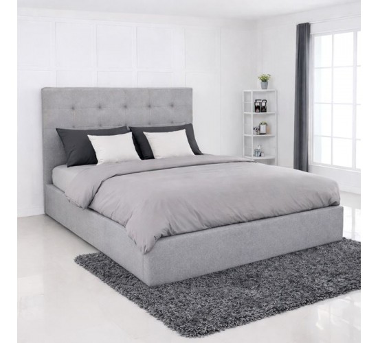 DOLCE Κρεβάτι Διπλό με Αποθηκευτικό Χώρο, για Στρώμα 160x200cm, Ύφασμα Γκρι  172x219x120cm [-Γκρι-] [-Ύφασμα-] Ε8076,2