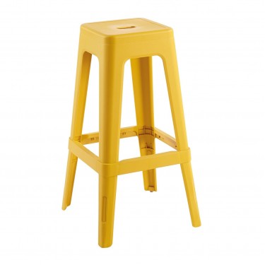 RELIX PP Σκαμπό BAR Στοιβαζόμενο, PP Απόχρωση Κροκί  42x42x76cm [-Κίτρινο-] [-PP - PC - ABS-] Ε51900,7