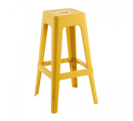 RELIX PP Σκαμπό BAR Στοιβαζόμενο, PP Απόχρωση Κροκί  42x42x76cm [-Κίτρινο-] [-PP - PC - ABS-] Ε51900,7