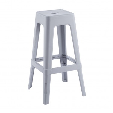 RELIX PP Σκαμπό BAR Στοιβαζόμενο, PP Απόχρωση Γκρι  42x42x76cm [-Γκρι-] [-PP - PC - ABS-] Ε51900,4