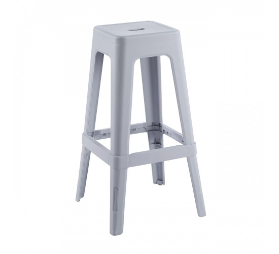 RELIX PP Σκαμπό BAR Στοιβαζόμενο, PP Απόχρωση Γκρι  42x42x76cm [-Γκρι-] [-PP - PC - ABS-] Ε51900,4