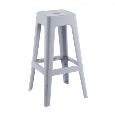 RELIX PP Σκαμπό BAR Στοιβαζόμενο, PP Απόχρωση Γκρι  42x42x76cm [-Γκρι-] [-PP - PC - ABS-] Ε51900,4