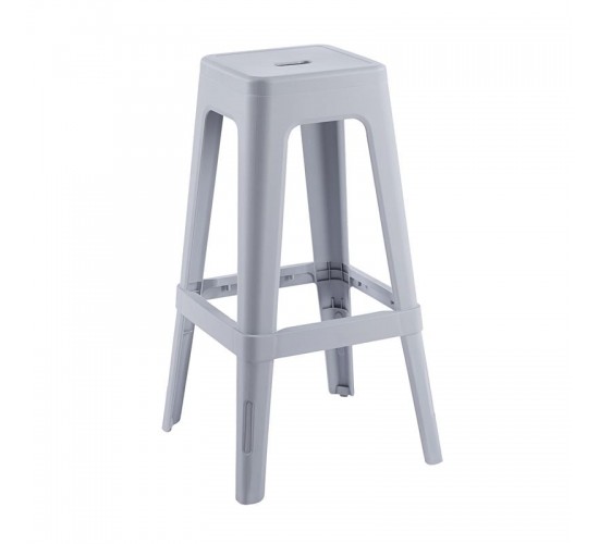 RELIX PP Σκαμπό BAR Στοιβαζόμενο, PP Απόχρωση Γκρι  42x42x76cm [-Γκρι-] [-PP - PC - ABS-] Ε51900,4