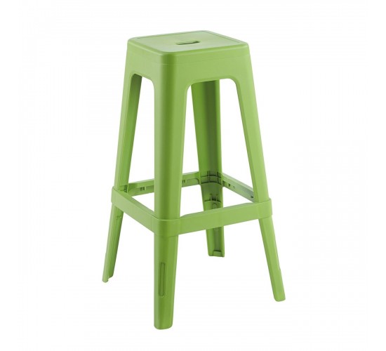 RELIX PP Σκαμπό BAR Στοιβαζόμενο, PP Απόχρωση Lime  42x42x76cm [-Πράσινο-] [-PP - PC - ABS-] Ε51900,3