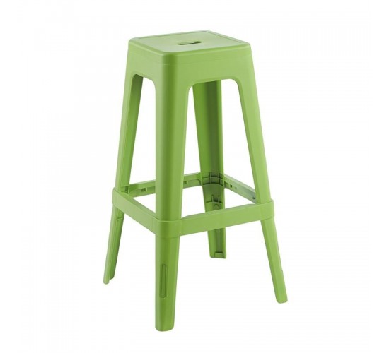 RELIX PP Σκαμπό BAR Στοιβαζόμενο, PP Απόχρωση Lime  42x42x76cm [-Πράσινο-] [-PP - PC - ABS-] Ε51900,3