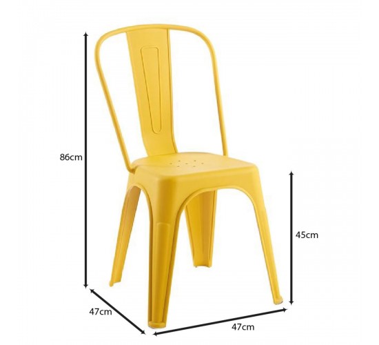 RELIX PP Καρέκλα Στοιβαζόμενη, PP Απόχρωση Κροκί  47x47x86cm [-Κίτρινο-] [-PP - PC - ABS-] Ε51910,7