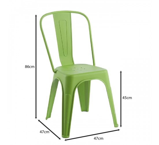 RELIX PP Καρέκλα Στοιβαζόμενη, PP Απόχρωση Lime  47x47x86cm [-Πράσινο-] [-PP - PC - ABS-] Ε51910,3