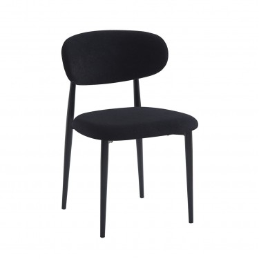 POINT Καρέκλα Τραπεζαρίας Μέταλλο Βαφή Μαύρο, Teddy Ύφασμα Μαύρο  49x54x81cm [-Μαύρο-] [-Μέταλλο-, -Ύφασμα-] ΕΜ7917,2