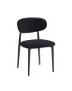 POINT Καρέκλα Τραπεζαρίας Μέταλλο Βαφή Μαύρο, Teddy Ύφασμα Μαύρο  49x54x81cm [-Μαύρο-] [-Μέταλλο-, -Ύφασμα-] ΕΜ7917,2
