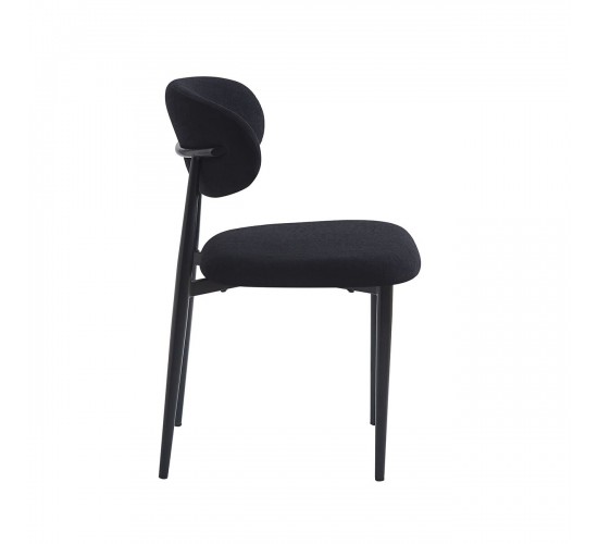 POINT Καρέκλα Τραπεζαρίας Μέταλλο Βαφή Μαύρο, Teddy Ύφασμα Μαύρο  49x54x81cm [-Μαύρο-] [-Μέταλλο-, -Ύφασμα-] ΕΜ7917,2