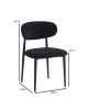 POINT Καρέκλα Τραπεζαρίας Μέταλλο Βαφή Μαύρο, Teddy Ύφασμα Μαύρο  49x54x81cm [-Μαύρο-] [-Μέταλλο-, -Ύφασμα-] ΕΜ7917,2