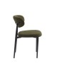 POINT Καρέκλα Τραπεζαρίας Μέταλλο Βαφή Μαύρο, Teddy Ύφασμα Olive Green  49x54x81cm [-Μαύρο-, -Πράσινο-] [-Μέταλλο-, -Ύφασμα-] ΕΜ7917,3