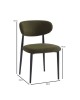 POINT Καρέκλα Τραπεζαρίας Μέταλλο Βαφή Μαύρο, Teddy Ύφασμα Olive Green  49x54x81cm [-Μαύρο-, -Πράσινο-] [-Μέταλλο-, -Ύφασμα-] ΕΜ7917,3