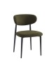 POINT Καρέκλα Τραπεζαρίας Μέταλλο Βαφή Μαύρο, Teddy Ύφασμα Olive Green  49x54x81cm [-Μαύρο-, -Πράσινο-] [-Μέταλλο-, -Ύφασμα-] ΕΜ7917,3