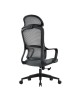 BF3010 Πολυθρόνα Γραφείου Διευθυντή, Mesh Μαύρο, Ύφασμα Γκρι  61x63x119/128cm [-Γκρι-] [-Ύφασμα Mesh-, -Ύφασμα-] ΕΟ572,2