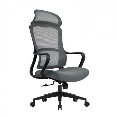 BF3010 Πολυθρόνα Γραφείου Διευθυντή, Mesh Μαύρο, Ύφασμα Γκρι  61x63x119/128cm [-Γκρι-] [-Ύφασμα Mesh-, -Ύφασμα-] ΕΟ572,2