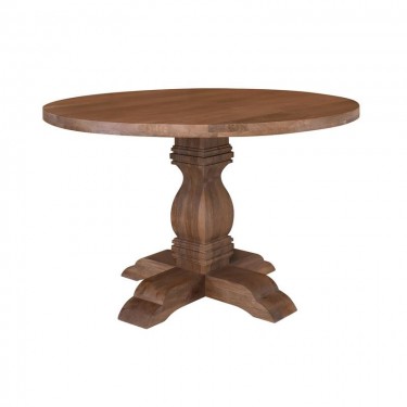 ATLAS Τραπέζι Ροτόντα Τραπεζαρίας, Ξύλο Mango, Απόχρωση Smoke Walnut  Φ120cm H.76cm [-Καρυδί-] [-Ξύλο-] ΕΑ7501,1