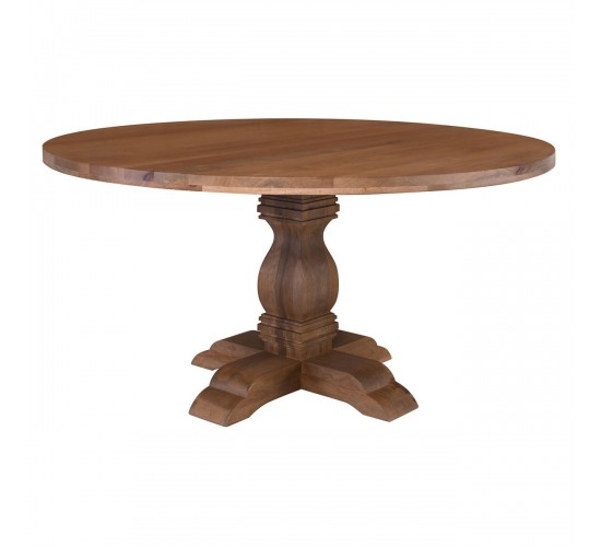 ATLAS Τραπέζι Ροτόντα Τραπεζαρίας, Ξύλο Mango, Απόχρωση Smoke Walnut  Φ150cm H.76cm [-Καρυδί-] [-Ξύλο-] ΕΑ7501,2