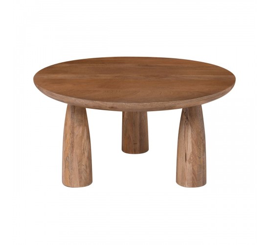 AZTEC Τραπεζάκι Σαλονιού- Καθιστικού, Ξύλο Mango, Απόχρωση Smoke Walnut  Φ75cm H.37cm [-Καρυδί-] [-Ξύλο-] ΕΑ7502,2