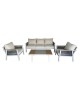 TORO Set Σαλόνι Κήπου 4τεμ, Alu Άσπρο, Rope Wicker Ανθρακί , Polywood Φυσικό, Μαξ.Εκρού  203x84x75-75x84x75-120x65x40cm [-Ανθρακί-, -Άσπρο-] [-Wicker-, -Αλουμίνιο-] Ε6878