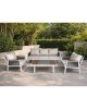 TORO Set Σαλόνι Κήπου 4τεμ, Alu Άσπρο, Rope Wicker Ανθρακί , Polywood Φυσικό, Μαξ.Εκρού  203x84x75-75x84x75-120x65x40cm [-Ανθρακί-, -Άσπρο-] [-Wicker-, -Αλουμίνιο-] Ε6878