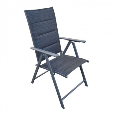 YARD Πολυθρόνα Κήπου-Βεράντας, Πτυσσόμενη, Μέταλλο Βαφή Ανθρακί - Padded Textilene  69x55x102cm [-Ανθρακί-] [-Textilene-, -Μέταλλο-] Ε2507,1