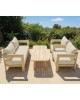 FLORIDA Living Set Σαλόνι Καθιστικό Κήπου-Βεράντας (4τ), Acacia, Μαξιλάρια Μπεζ  146x70x62-76x70x62-130x50x30cm [-Εκρού-, -Φυσικό-] [-Ξύλο-, -Ύφασμα-] Ε2366,1