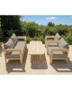 FLORIDA Living Set Σαλόνι Καθιστικό Κήπου-Βεράντας (4τ), Acacia, Μαξιλάρια Cappuccino  146x70x62-76x70x62-130x50x30cm [-Μπεζ-Tortora-Sand-Cappuccino-, -Φυσικό-] [-Ξύλο-, -Ύφασμα-] Ε2366,2