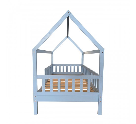 DREAM Montessori Παιδικό Κρεβάτι, για Στρώμα 90x190cm, Ξύλο Πεύκου Απόχρωση Γαλάζιο  97x197x129cm [-Μπλε-] [-Ξύλο-] ΕΚ701,3