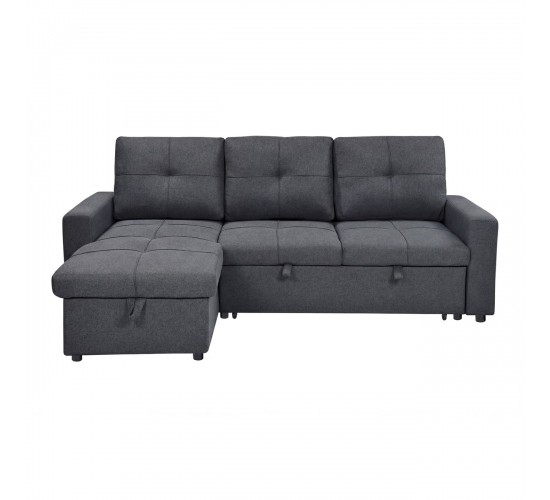 MONTREAL-S Καναπές - Κρεβάτι Γωνία Αναστρέψιμη με Χώρο Αποθήκευσης,Ύφασμα Ανθρακί  215x150x70x89cm Bed:110x195cm [-Ανθρακί-] [-Ύφασμα-] Ε9588,1S