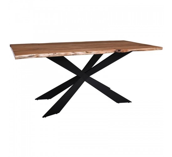 LIZARD-WT Τραπέζι Τραπεζαρίας Σαλονιού-Κουζίνας Μέταλλο Βαφή Μαύρο, Ξύλο Ακακία Φυσικό  160x90x78cm [-Μαύρο-, -Φυσικό-] [-Μέταλλο-, -Ξύλο-] ΕΑ7097,WT