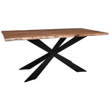 LIZARD-WT Τραπέζι Τραπεζαρίας Σαλονιού-Κουζίνας Μέταλλο Βαφή Μαύρο, Ξύλο Ακακία Φυσικό  200x80x78cm [-Μαύρο-, -Φυσικό-] [-Μέταλλο-, -Ξύλο-] ΕΑ7119,WT