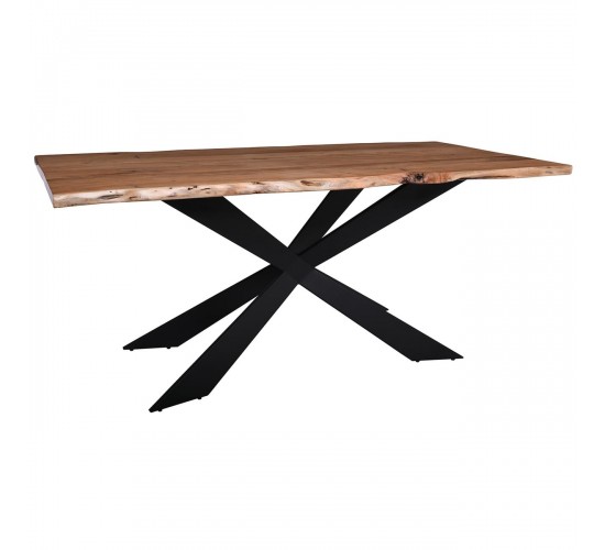 LIZARD-WT Τραπέζι Τραπεζαρίας Σαλονιού-Κουζίνας Μέταλλο Βαφή Μαύρο, Ξύλο Ακακία Φυσικό  200x80x78cm [-Μαύρο-, -Φυσικό-] [-Μέταλλο-, -Ξύλο-] ΕΑ7119,WT