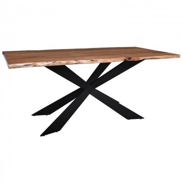 LIZARD-WT Τραπέζι Τραπεζαρίας Σαλονιού-Κουζίνας Μέταλλο Βαφή Μαύρο, Ξύλο Ακακία Φυσικό  200x80x78cm [-Μαύρο-, -Φυσικό-] [-Μέταλλο-, -Ξύλο-] ΕΑ7119,WT