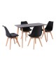 MARTIN Set Τραπεζαρία: Τραπέζι   4 Καρέκλες, MDF Μαύρο - Οξιά Φυσικό, PP Μαύρο  Table:120x70x75 Chair:49x56x82 [-Μαύρο-] [-PP - PC - ABS-, -Ξύλο-] Ε7101,2S