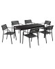 ROMA-MODIAL Set Τραπεζαρία: Τραπέζι   6 Πολυθρόνες, Μέταλλο Μαύρο  Table:159x80x75 Armch:56x55x80 [-Μαύρο-] [-Μέταλλο-] Ε527,1S