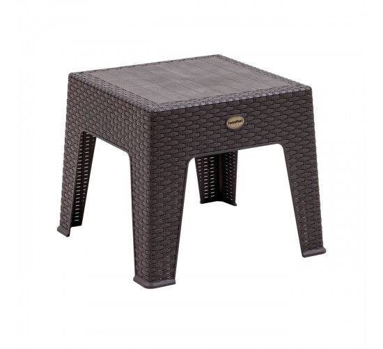 RATTAN Τραπεζάκι Βοηθητικό - Ξαπλώστρας, Στοιβαζόμενο, PP-UV (Rattan Look) Καφέ  50x50x42cm [-Καφέ-] [-PP - PC - ABS-] Ε355,4