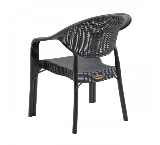 BAMBOO Pro Πολυθρόνα Κήπου - Βεράντας Στοιβαζόμενη, PP-UV (Rattan Look) Ανθρακί  63x61x81cm [-Ανθρακί-] [-PP - PC - ABS-] Ε3032,3