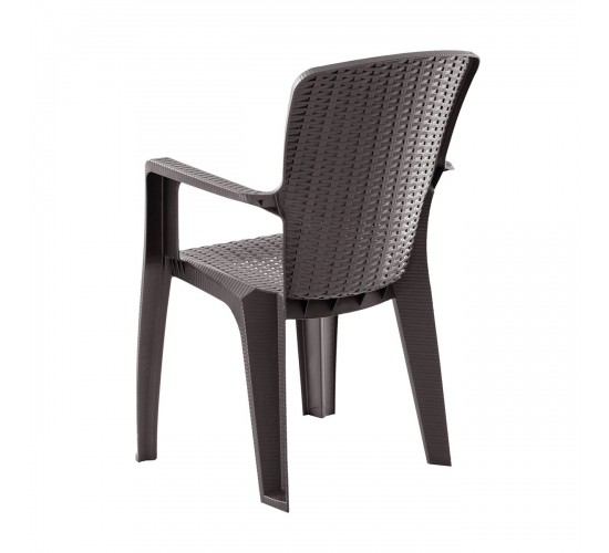 SIDE Πολυθρόνα Κήπου-Βεράντας Στοιβαζόμενη, (Rattan Look) PP-UV Απόχρωση Καφέ  59x61x89cm [-Καφέ-] [-PP - PC - ABS-] Ε3031,4