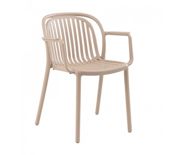 POCO Πολυθρόνα Κήπου-Βεράντας Στοιβαζόμενη, PP-UV Απόχρωση Cappuccino  58x59x77cm [-Μπεζ-Tortora-Sand-Cappuccino-] [-PP - PC - ABS-] Ε3033,1