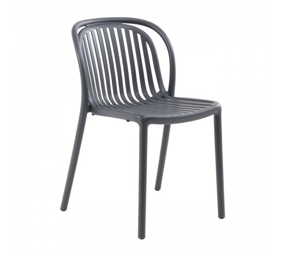 POCO Καρέκλα Κήπου-Βεράντας Στοιβαζόμενη, PP-UV Απόχρωση Ανθρακί  48x56x77cm [-Ανθρακί-] [-PP - PC - ABS-] Ε3034,3