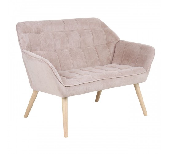 ALMA Καναπές 2θ - Σαλονιού - Καθιστικού, Φυσικό, Ύφασμα Velure Ανοιχτό Καφέ, K/D  127x70x82cm [-Μπεζ-Tortora-Sand-Cappuccino-, -Φυσικό-] [-Ξύλο-, -Ύφασμα-] Ε7141,23