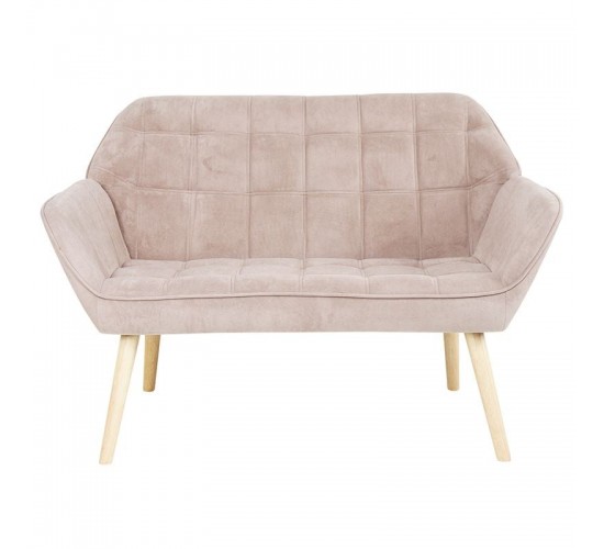 ALMA Καναπές 2θ - Σαλονιού - Καθιστικού, Φυσικό, Ύφασμα Velure Ανοιχτό Καφέ, K/D  127x70x82cm [-Μπεζ-Tortora-Sand-Cappuccino-, -Φυσικό-] [-Ξύλο-, -Ύφασμα-] Ε7141,23