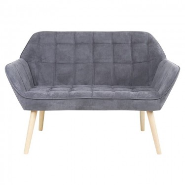 ALMA Καναπές 2θ - Σαλονιού - Καθιστικού, Φυσικό, Ύφασμα Velure Γκρι, K/D  127x70x82cm [-Γκρι-, -Φυσικό-] [-Ξύλο-, -Ύφασμα-] Ε7141,73