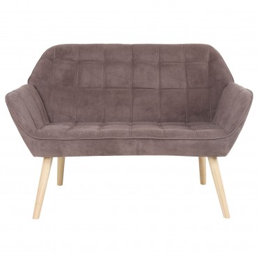 ALMA Καναπές 2θ - Σαλονιού - Καθιστικού, Φυσικό, Ύφασμα Velure Καφέ, K/D  127x70x82cm [-Καφέ-, -Φυσικό-] [-Ξύλο-, -Ύφασμα-] Ε7141,83